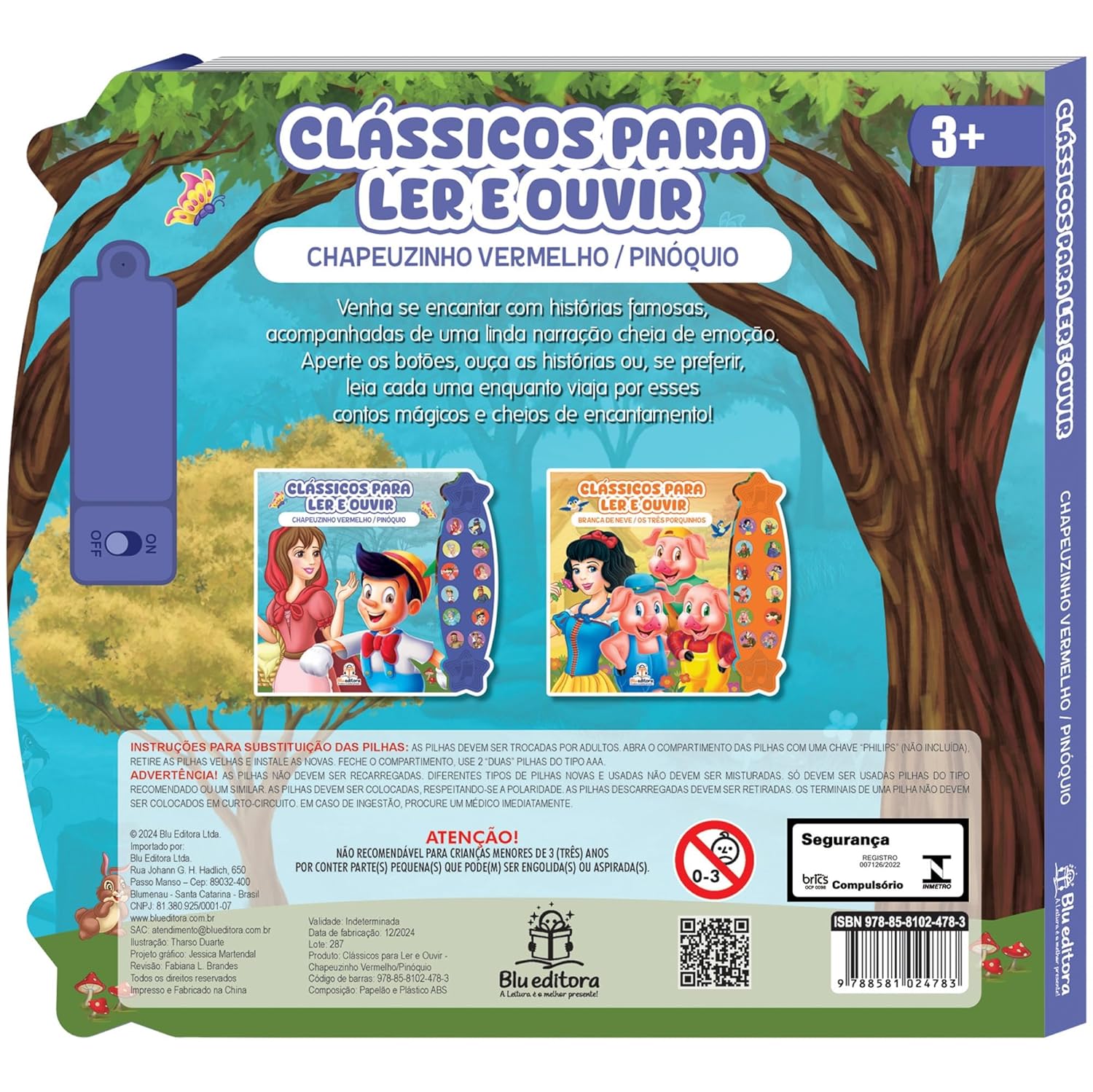BLU EDITORA - CLASSICOS PARA LER E OUVIR - CHAPEUZINHO/PINOQUIO - Imagem 2