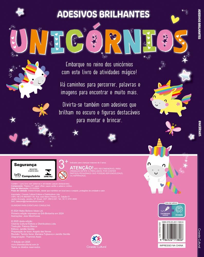 CIRANDA CULTURAL - ADESIVOS BRILHANTES - UNICORNIOS - Imagem 2